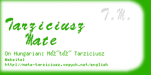 tarziciusz mate business card